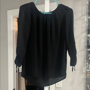 Elle Classic Black Women's Blouse work office dressy relaxed fit lightweight